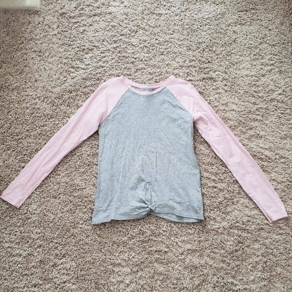 Pink and Gray Lands End Long Sleeved Shirt Extra Large XL